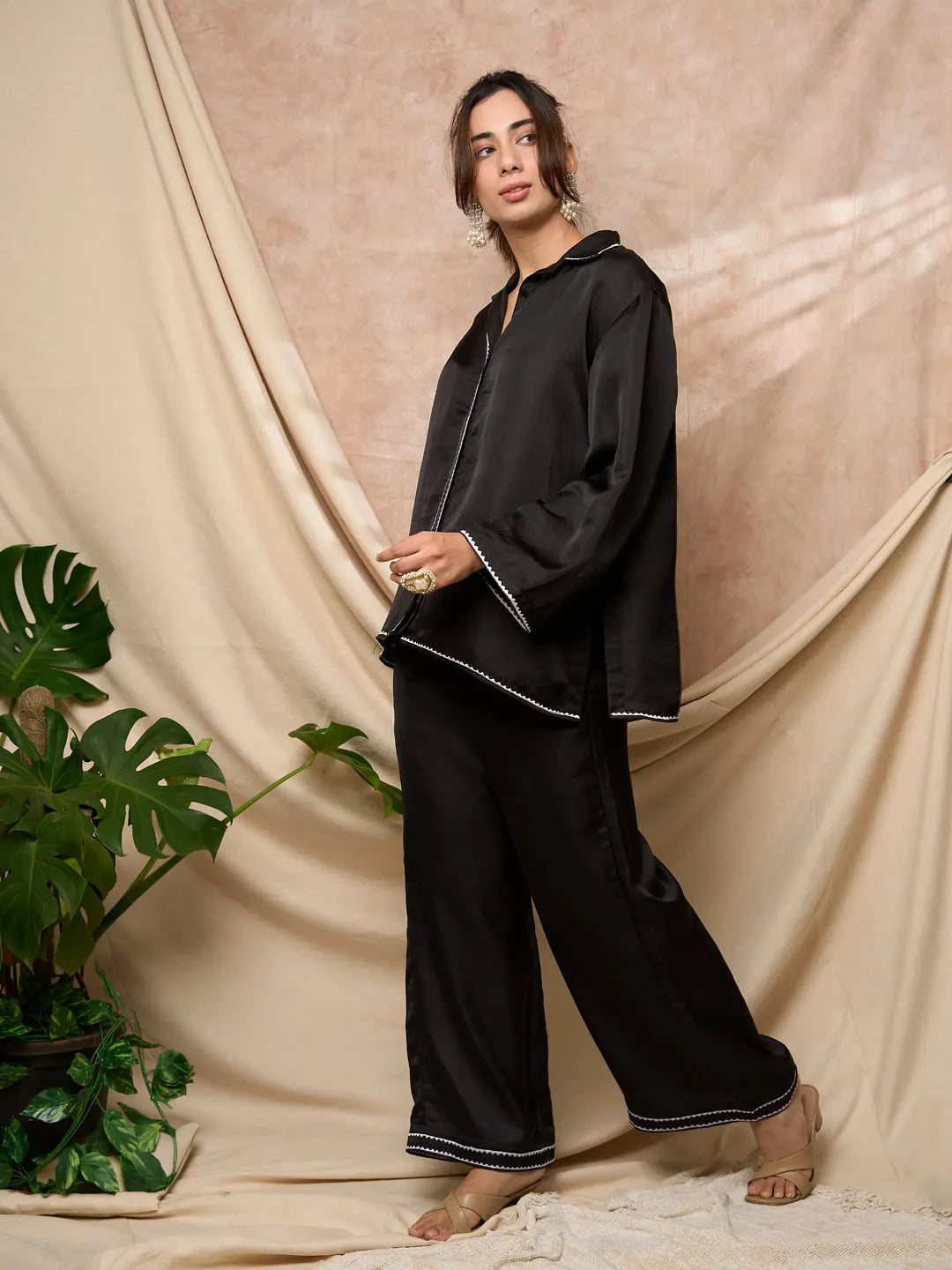 Black Shirt Pant Set