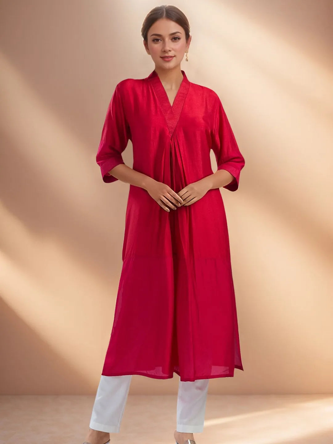 Red X Pink 2D Kurta