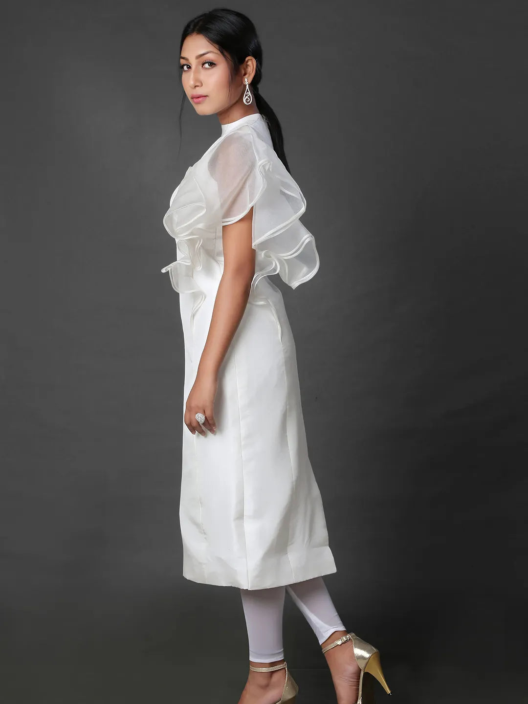 White statement kurta set