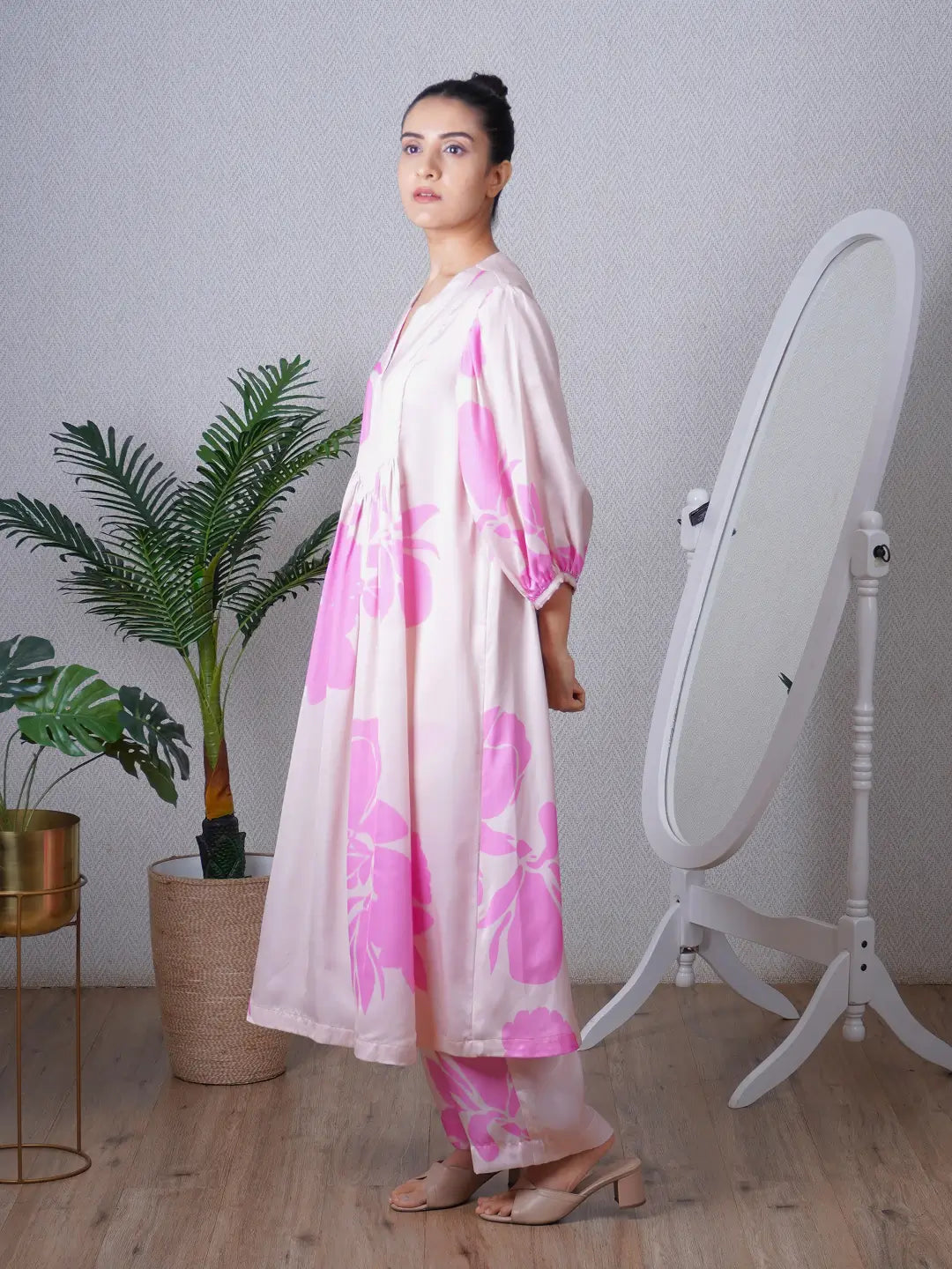 Candy Pink Yoke Co-ord Set