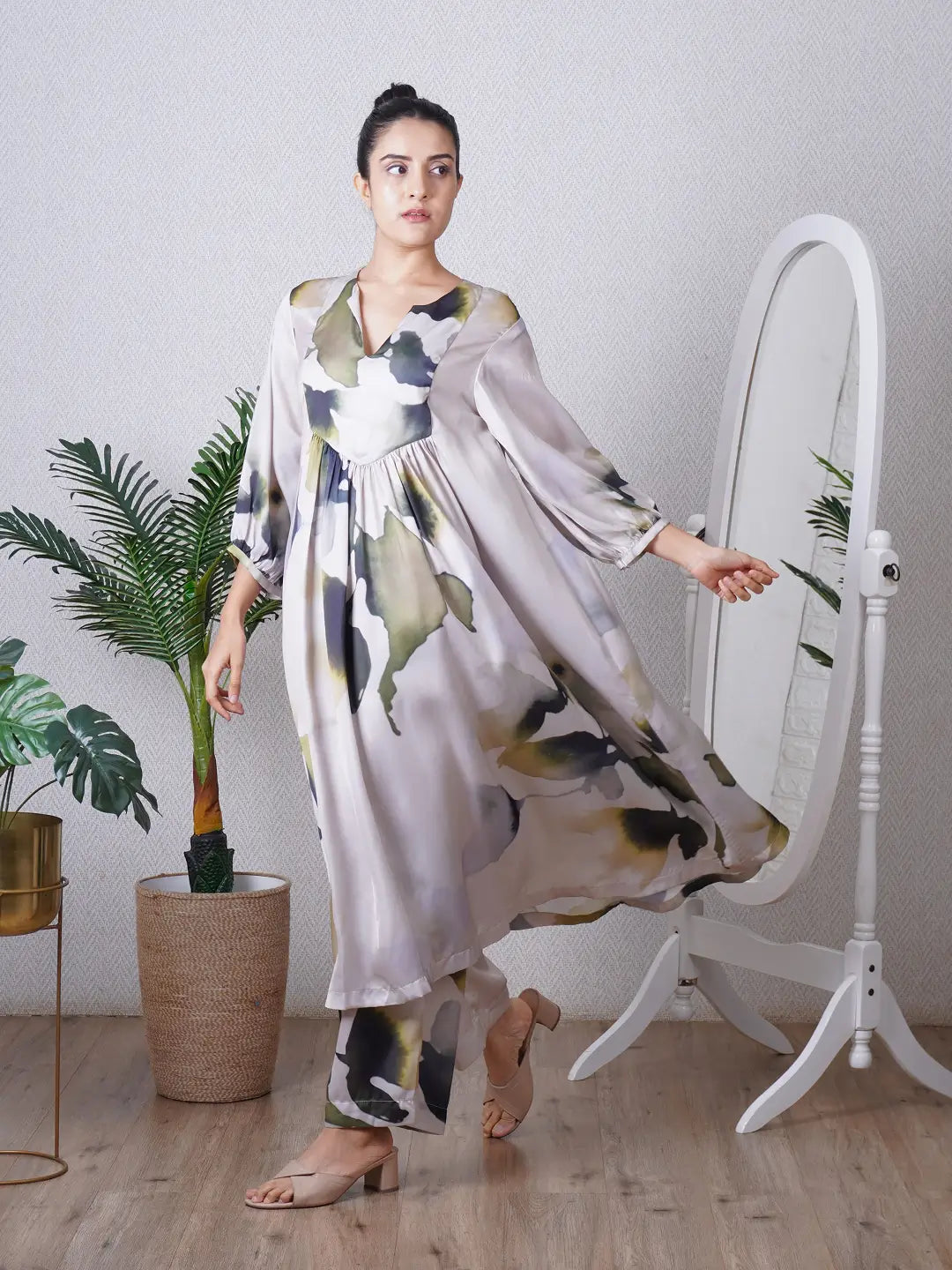 Green Yoke Co-ord Set