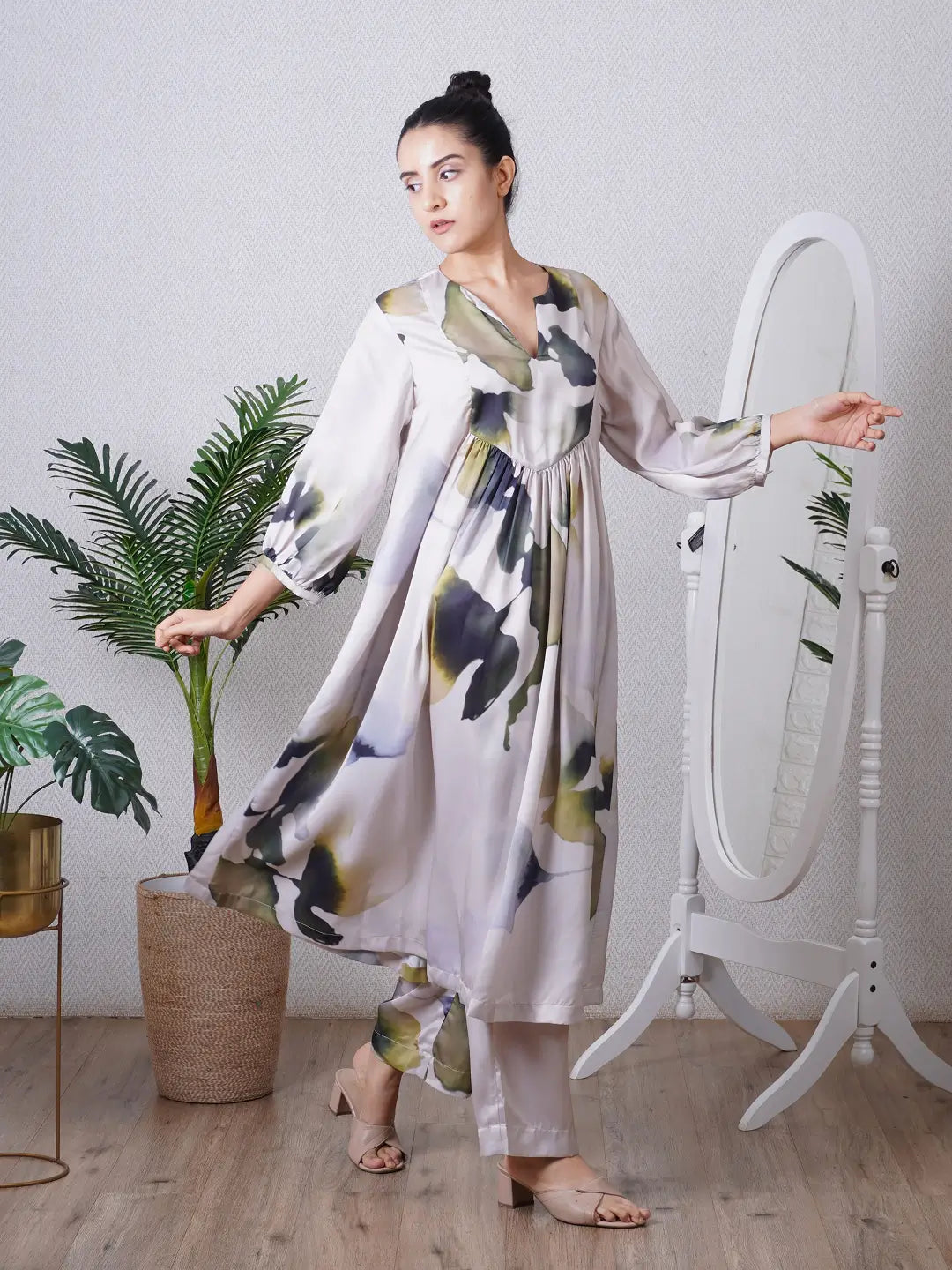 Green Yoke Co-ord Set