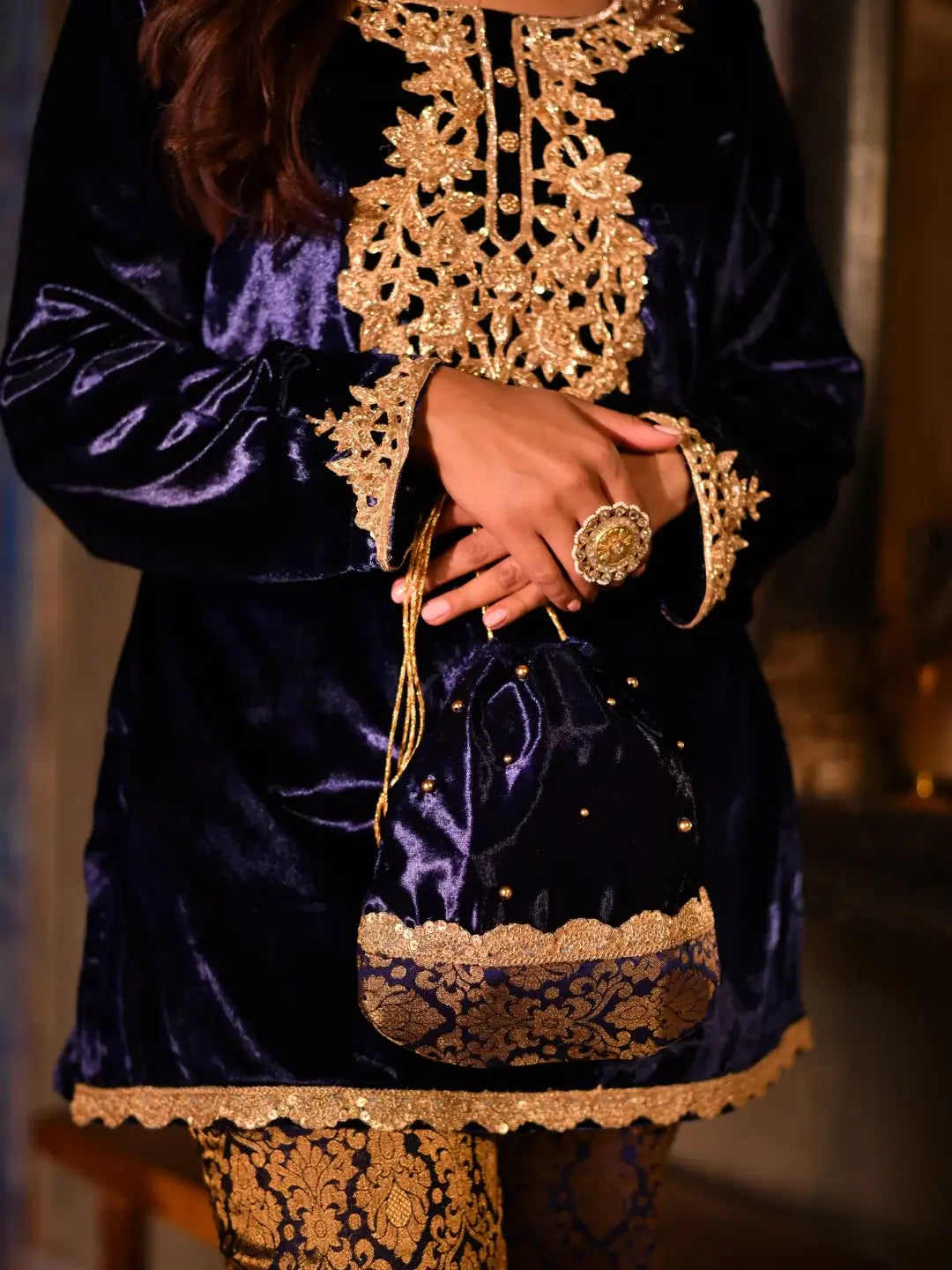 Midnight Zari Kurta Set