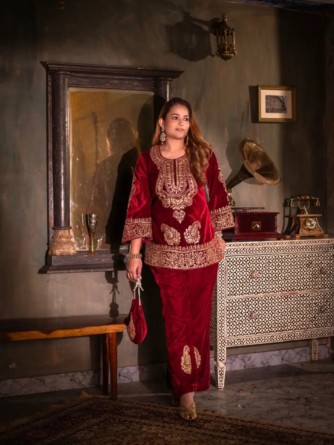 Maharani Set Maroon