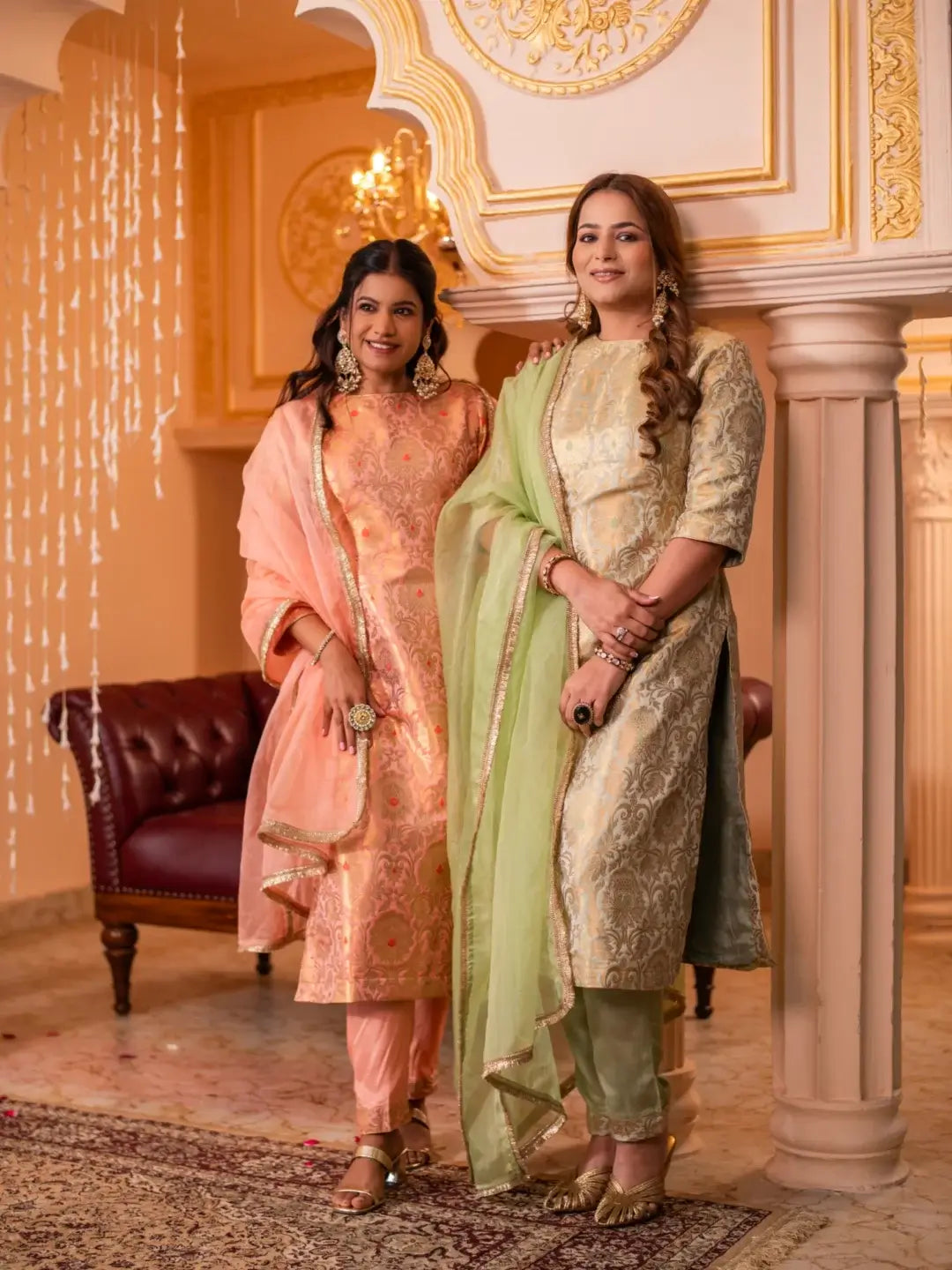 Zari Mahal Set Green