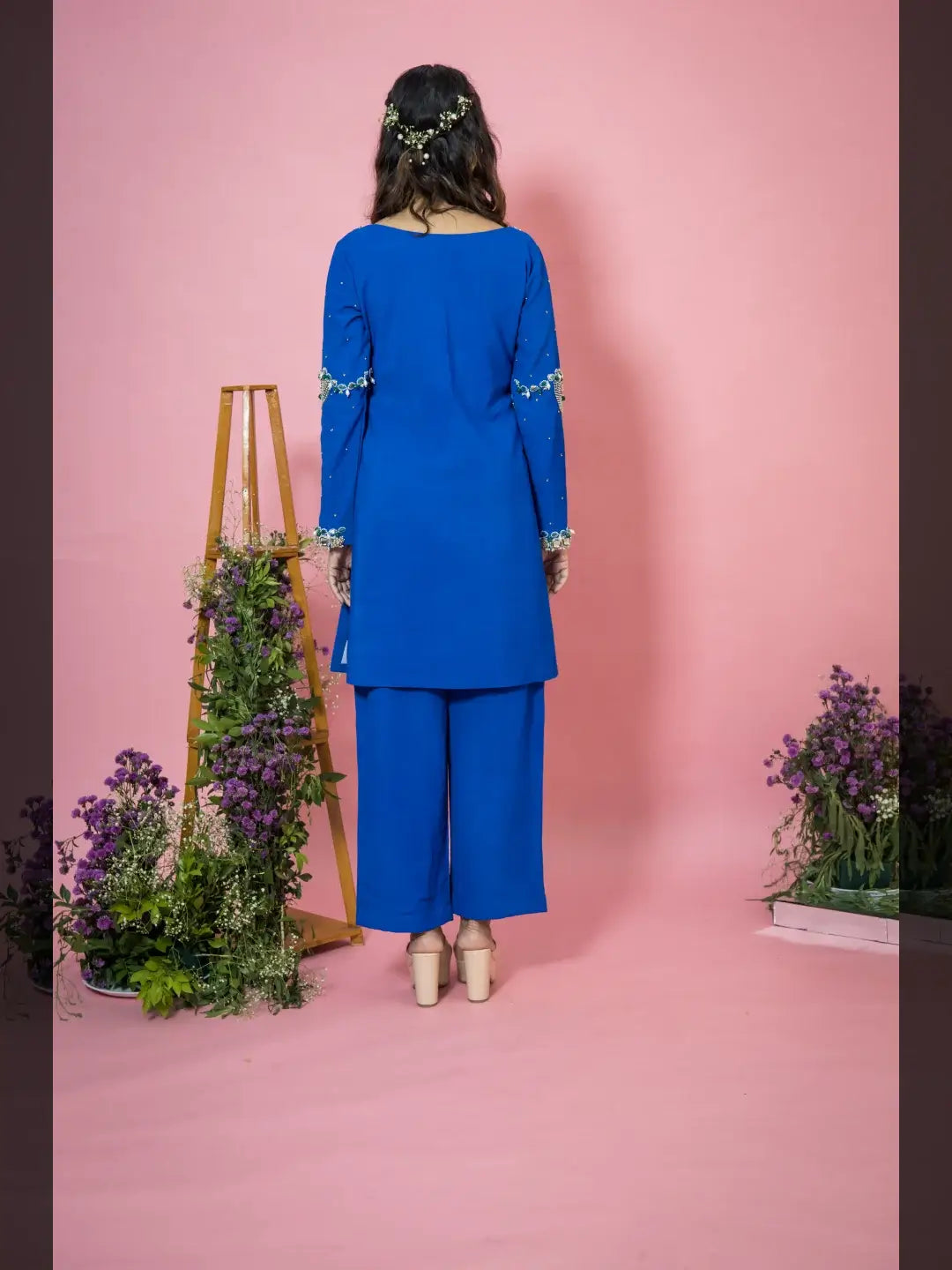 Embellished Noor Suit Blue
