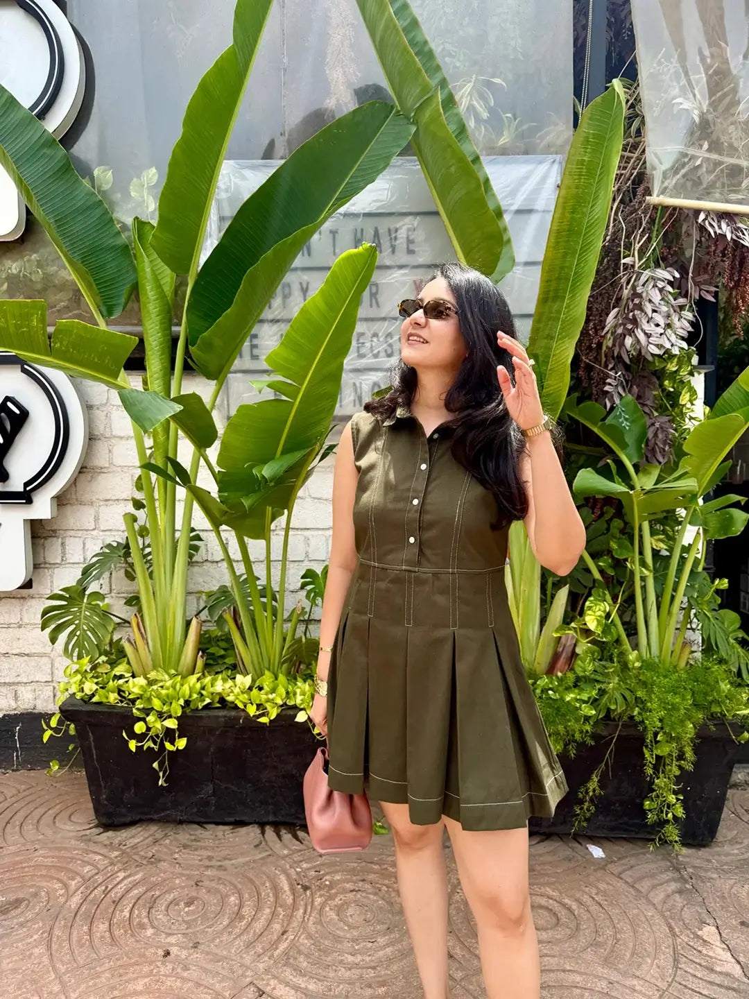 OLIVE TENNIS DRESS