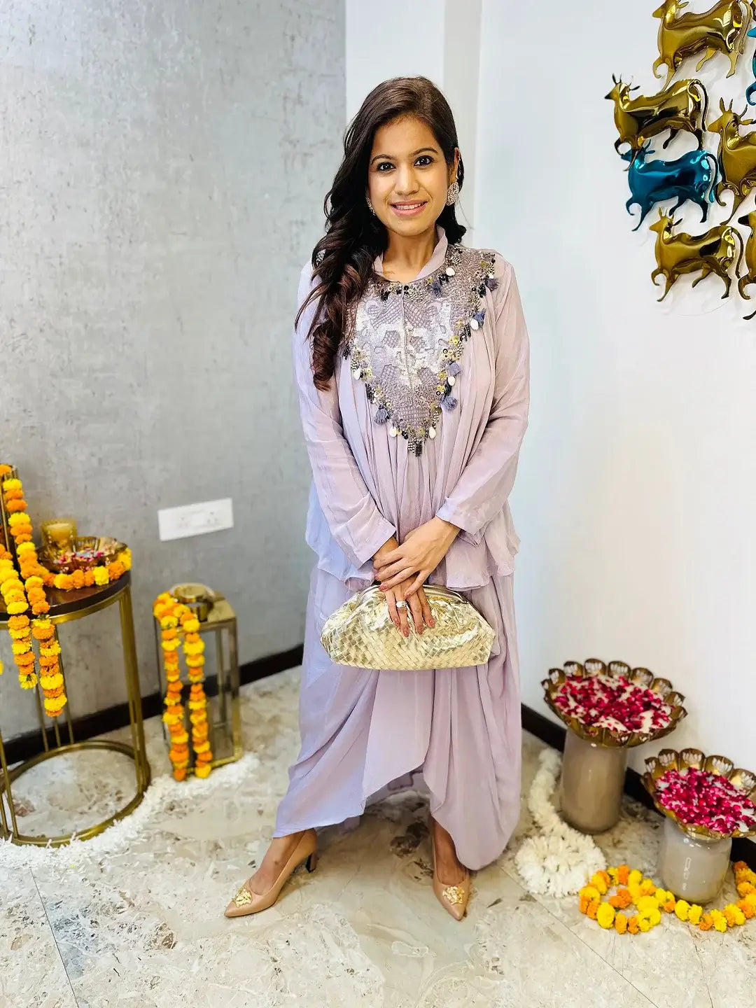 Boho Luxe draped skirt set