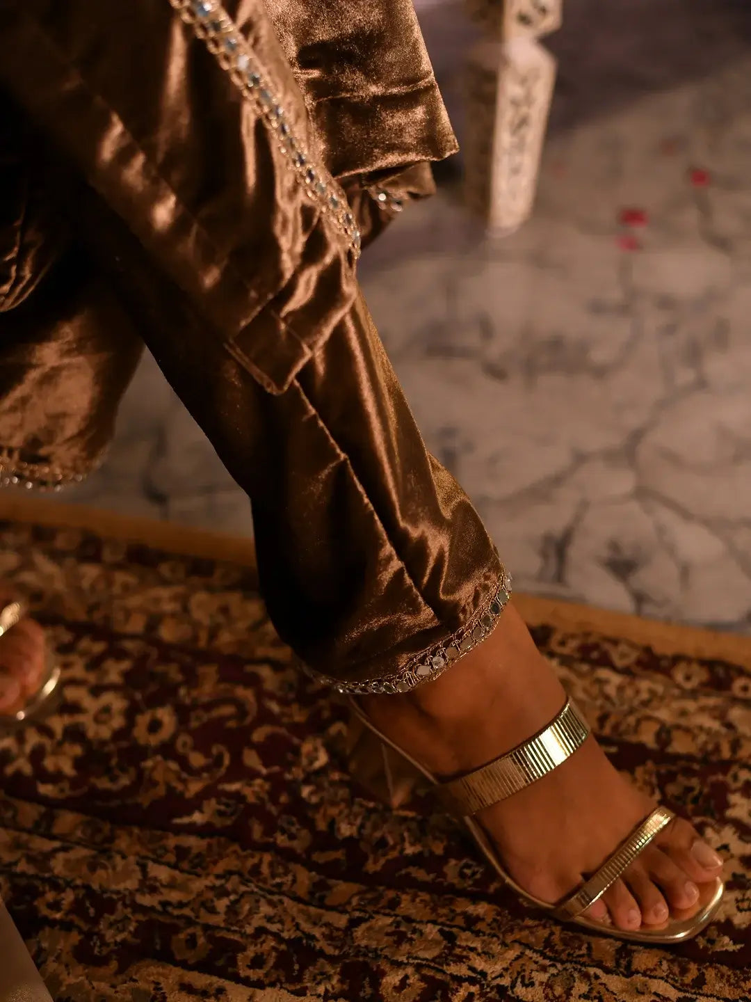 Sheesh Mahal Kurta Set Taupe