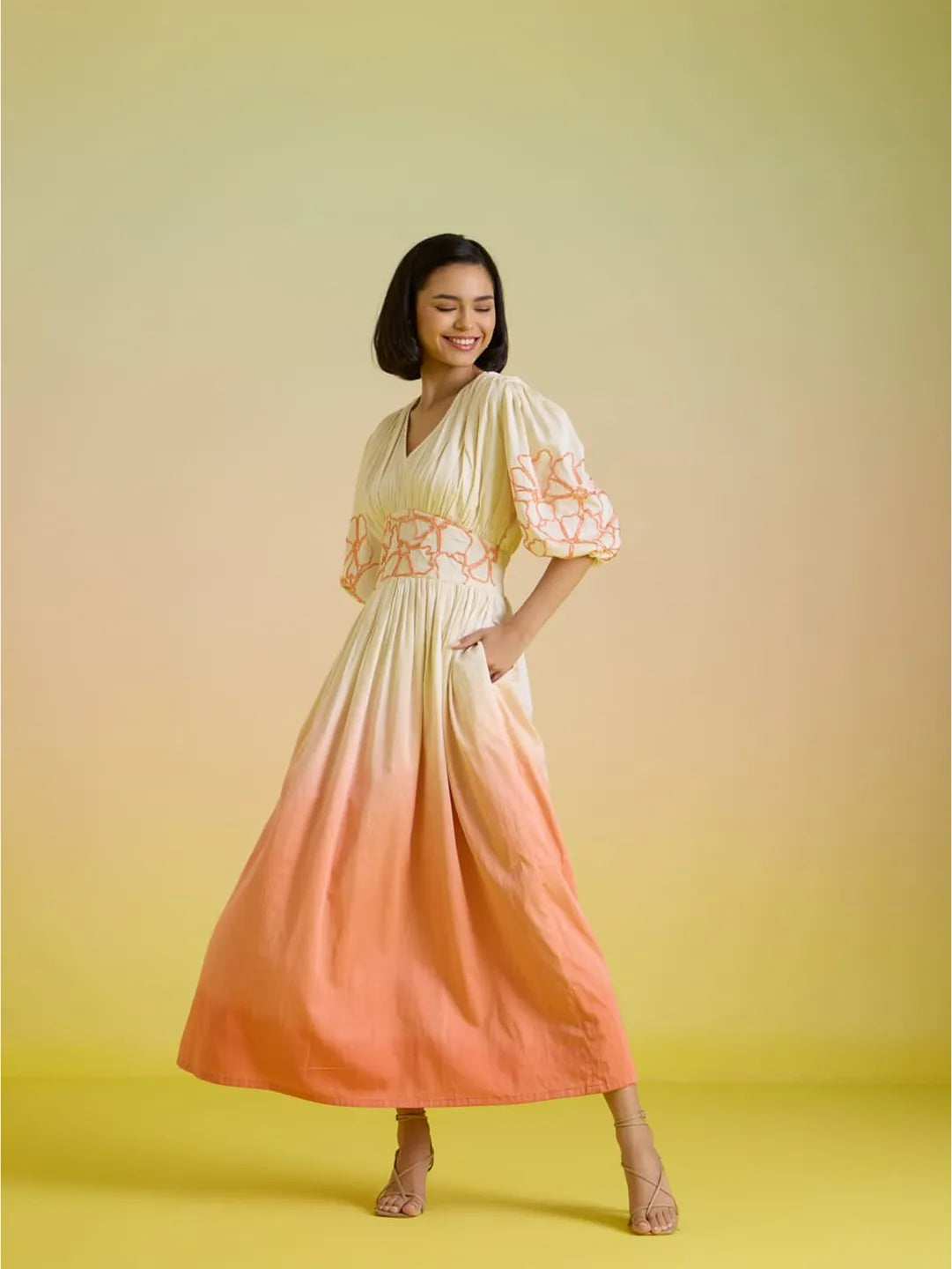Sunset sorbet midi dress