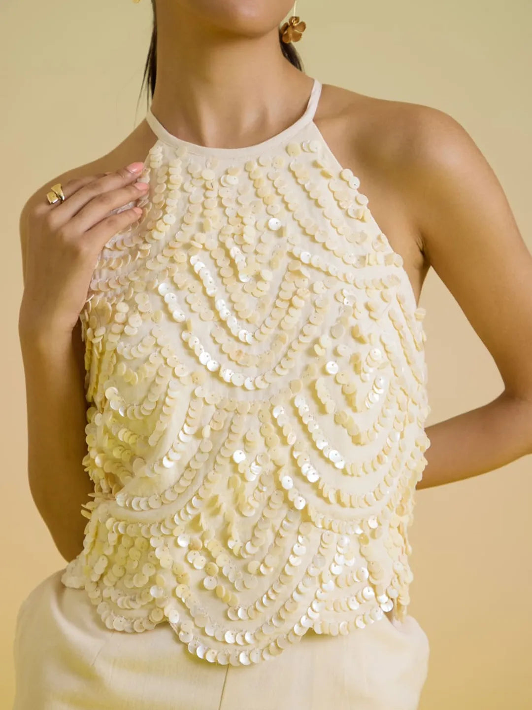 Ivory shell romper