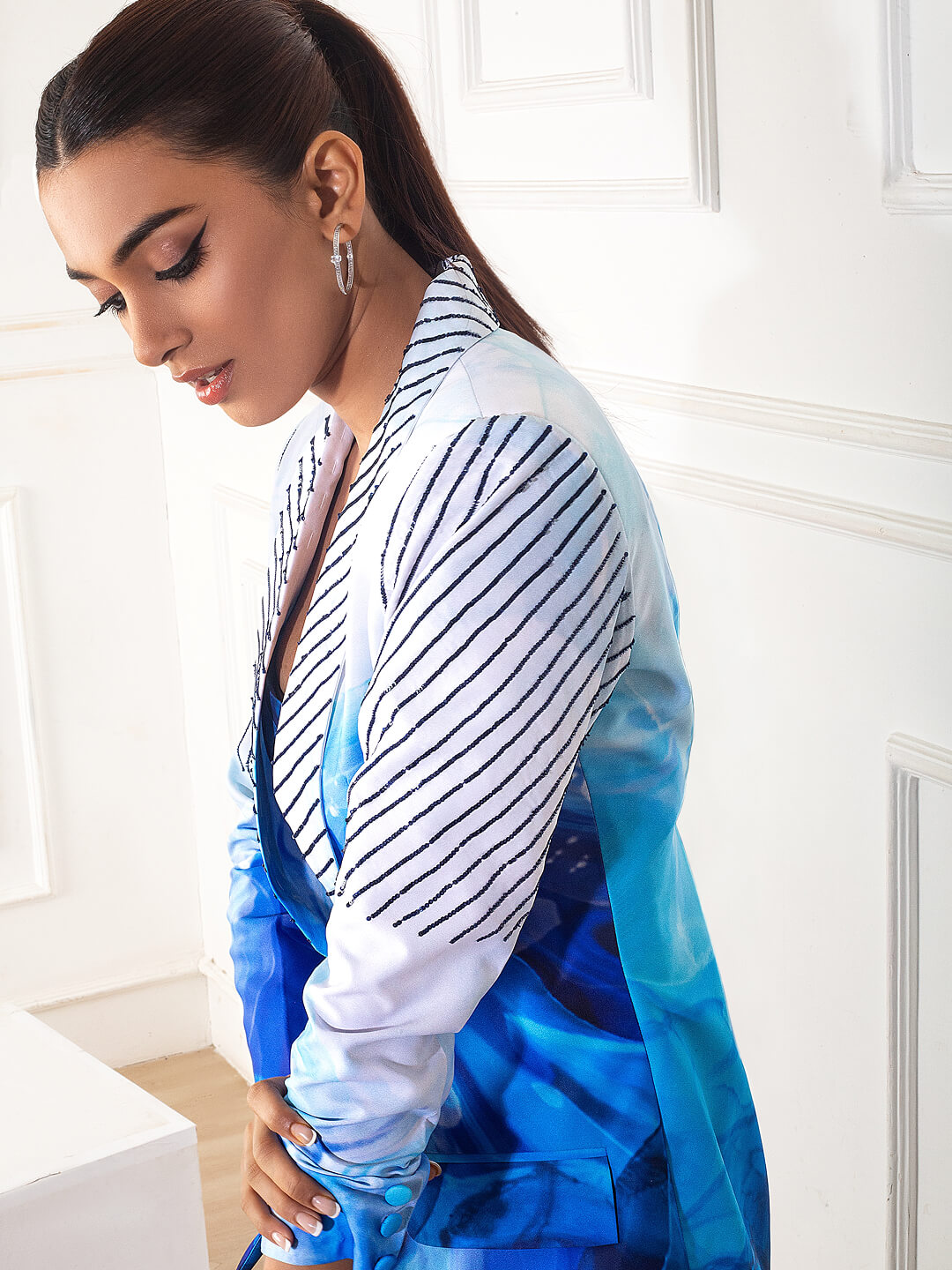 Printed Blazer Set