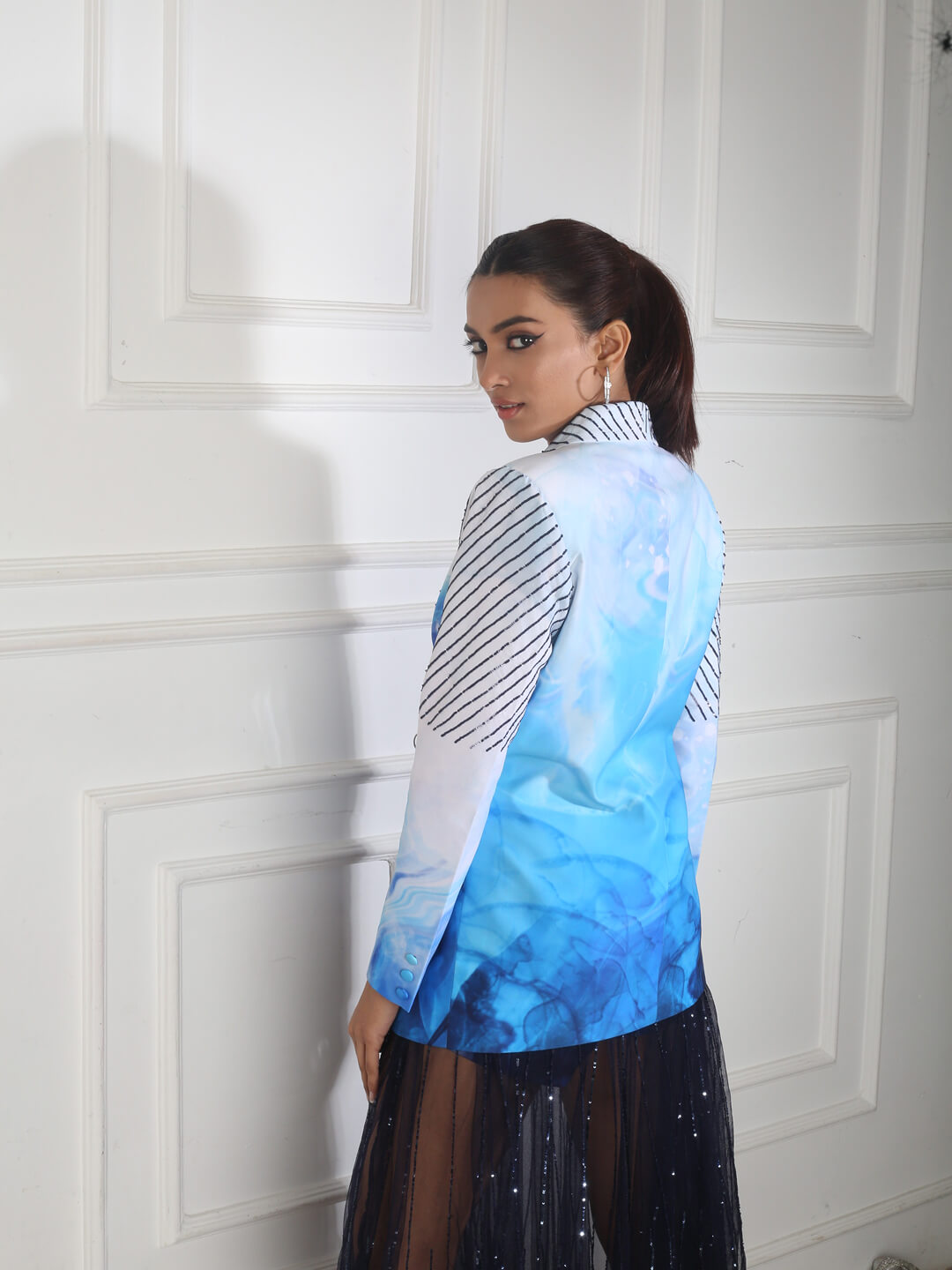 Printed Blazer Set
