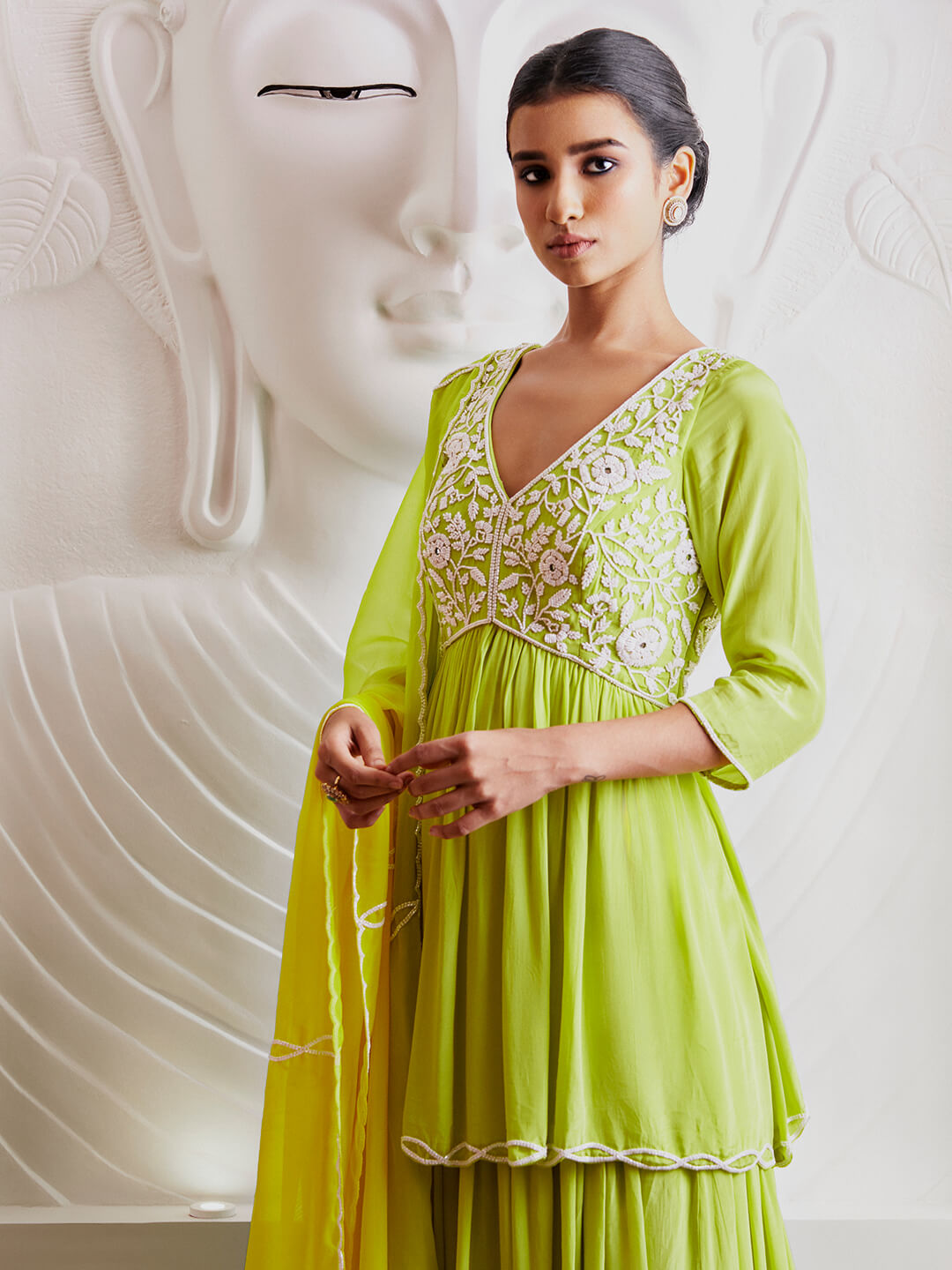 Parrot Green Kurti Set
