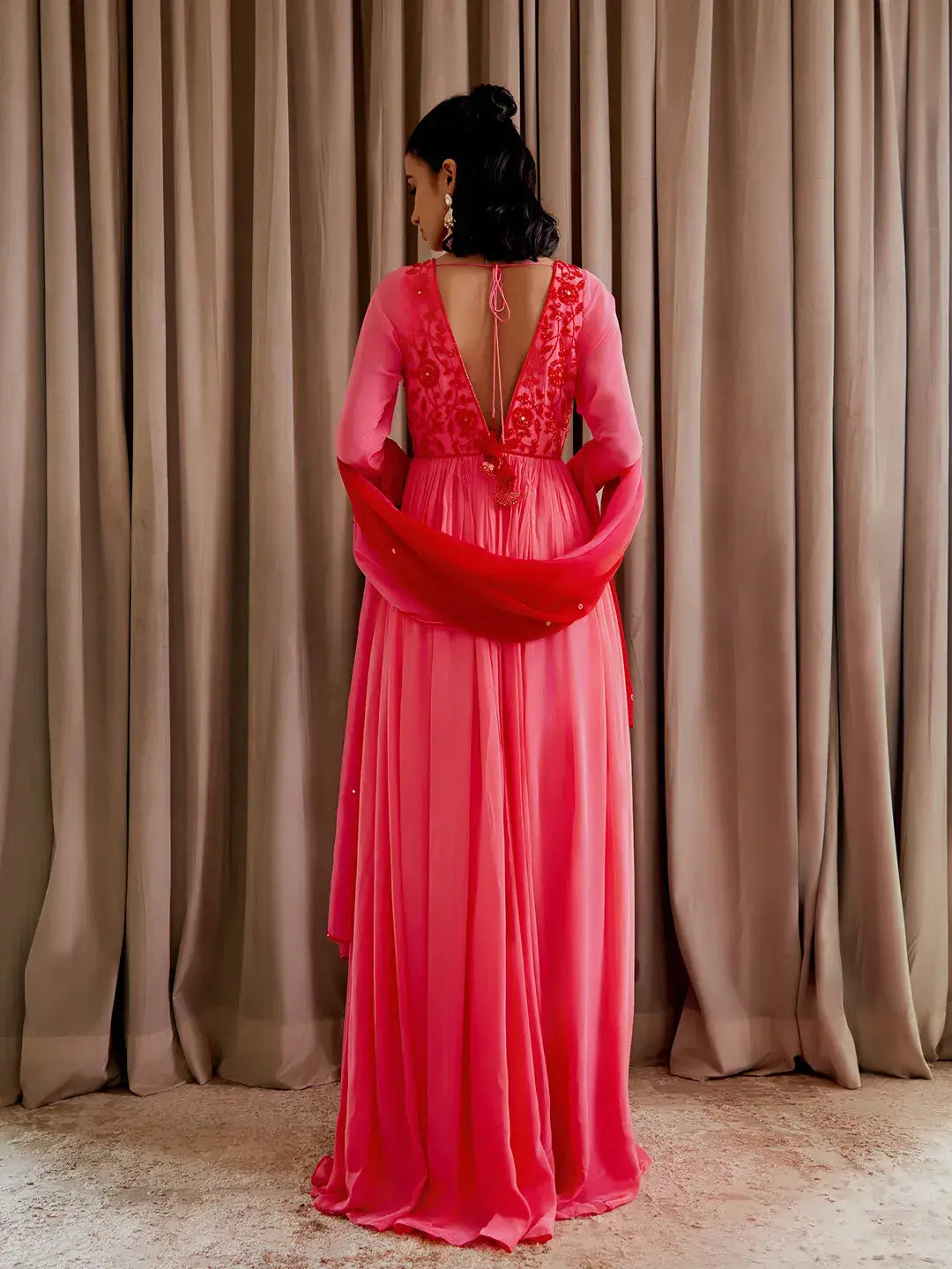 Bubblegum Pink Anarkali Set