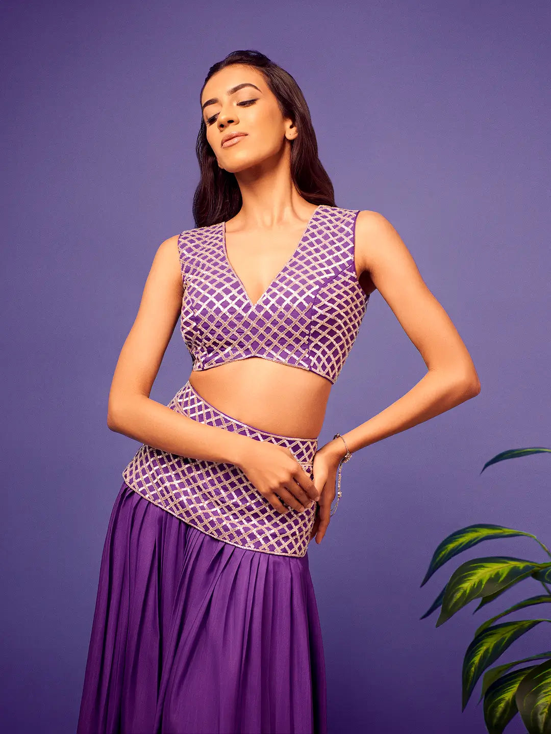 Purple-Green Ombre Jasmine Set
