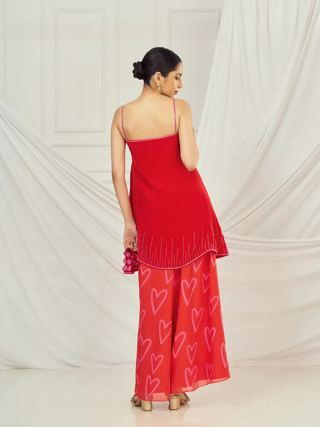 Red 3D Heart Co-ord Set