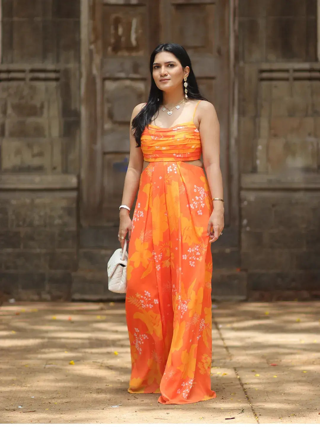 Yellow/Orange Printed Jumpsuit