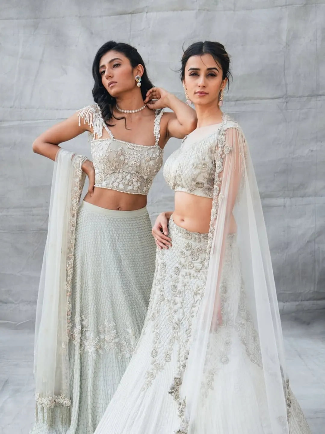 Ice Blue Honeycomb Lehenga