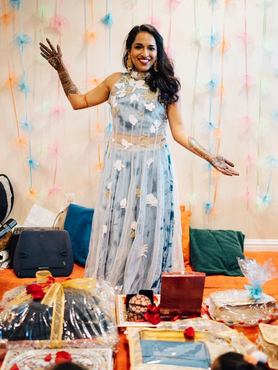 Tie-dye cape style skirt set
