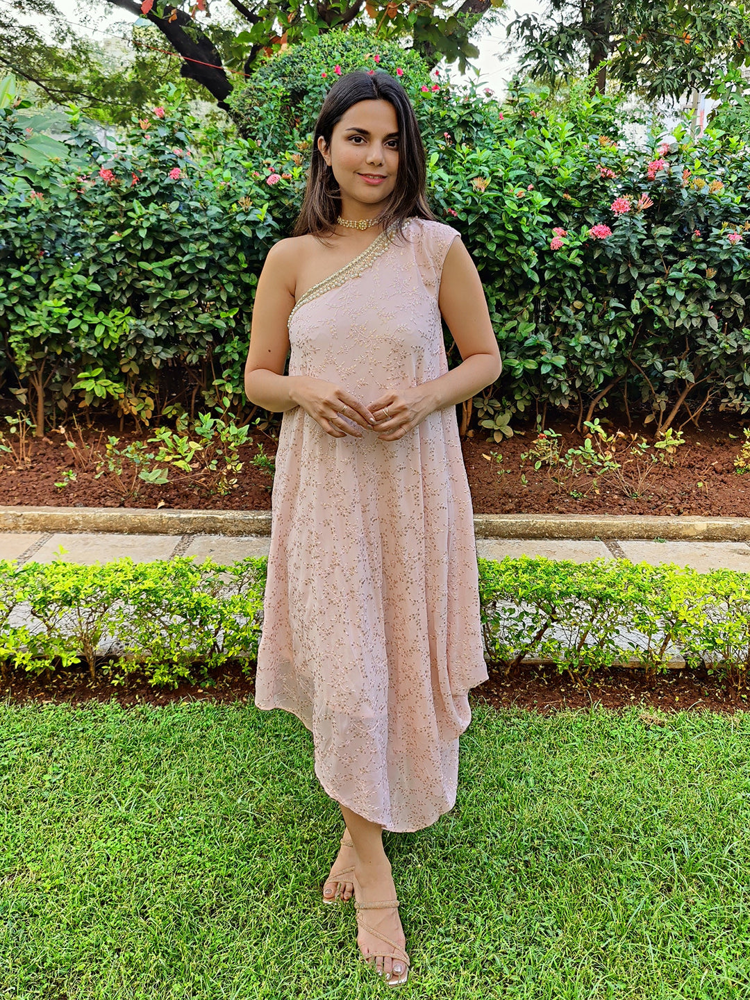 Asymmetric indo-western dress