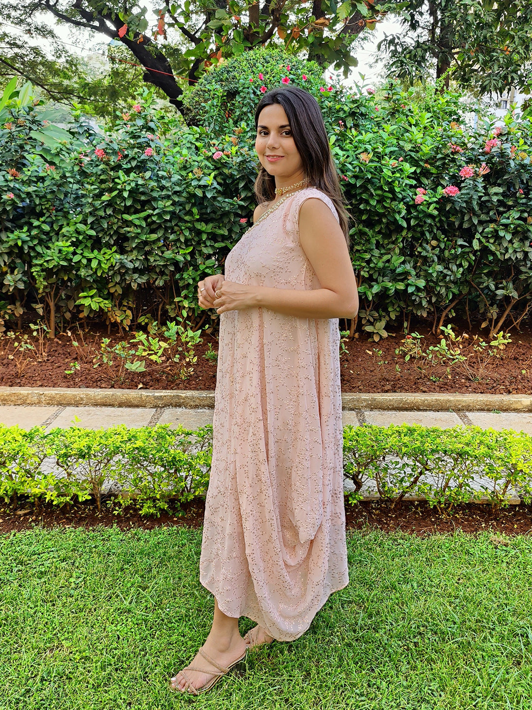 Asymmetric indo-western dress