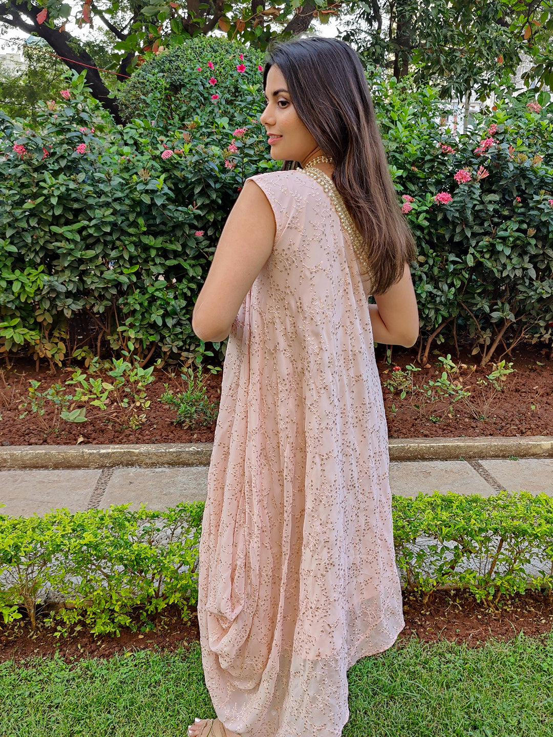 Asymmetric indo-western dress
