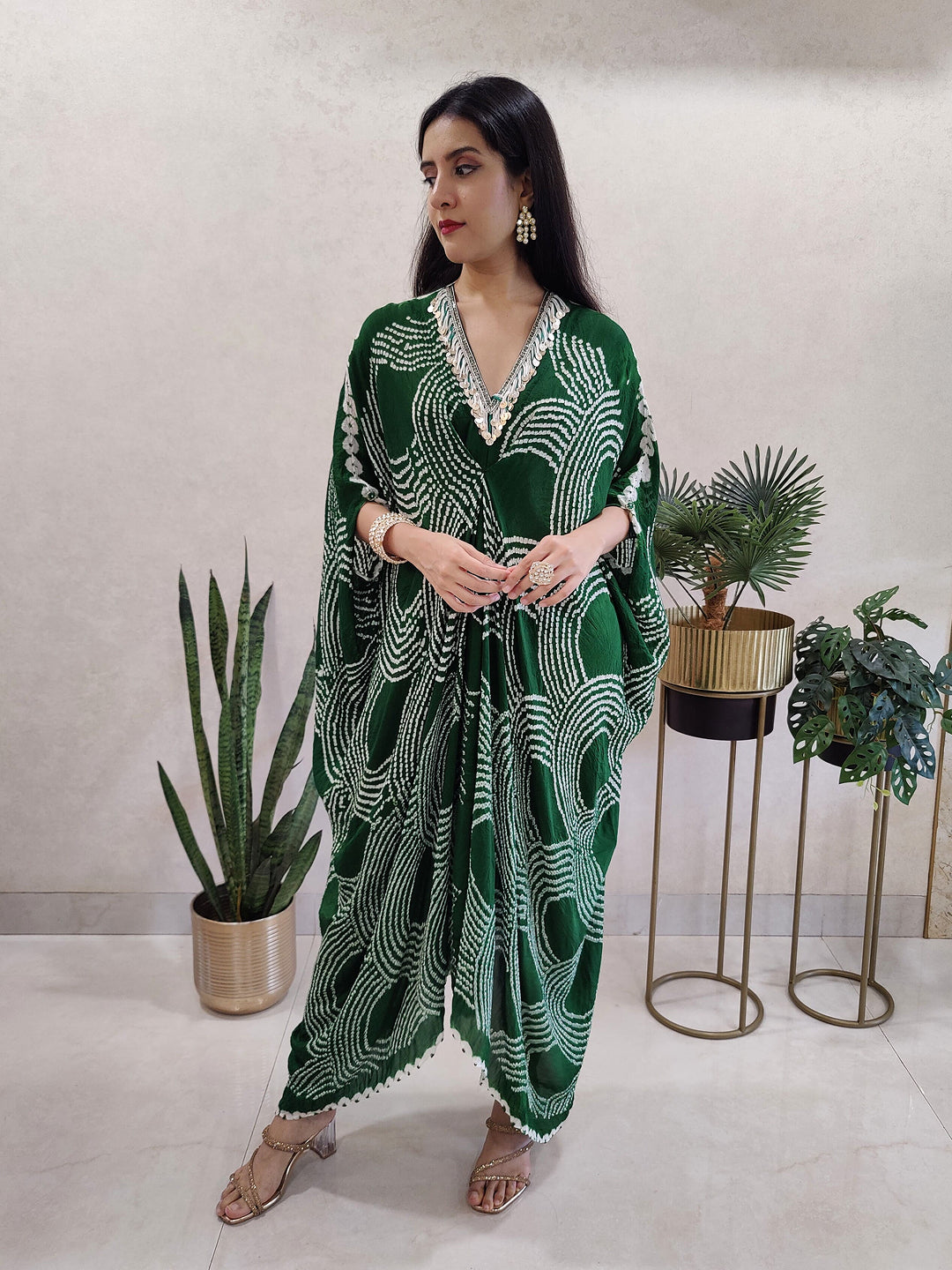 Bandhani draped dress