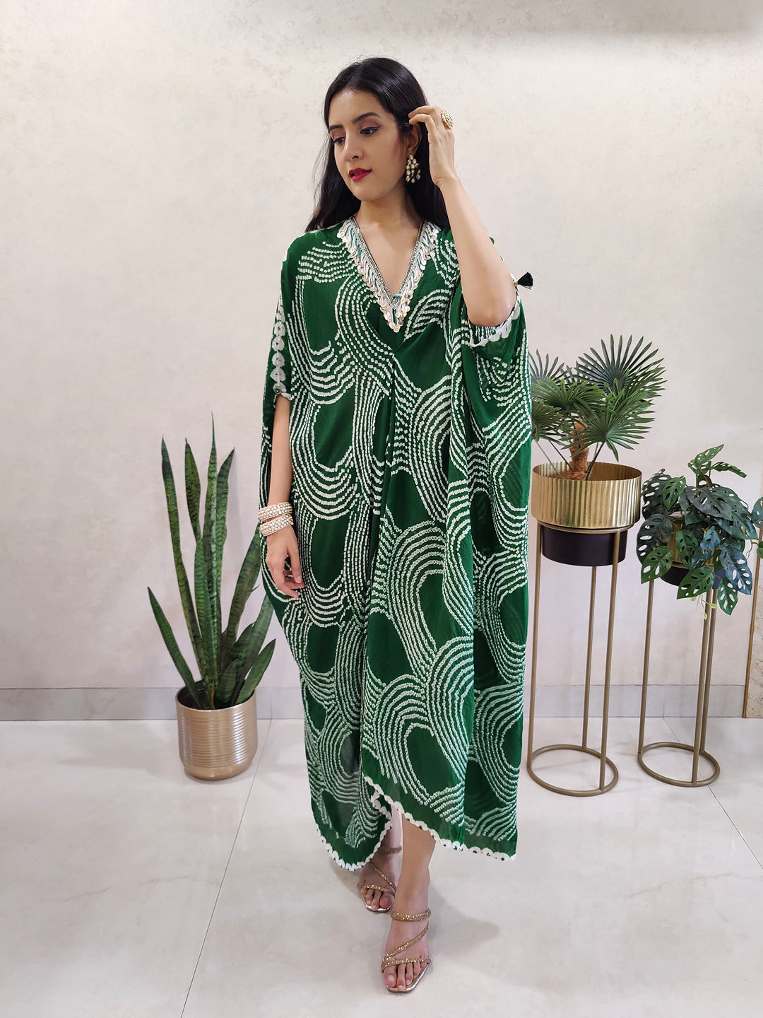 Bandhani draped dress