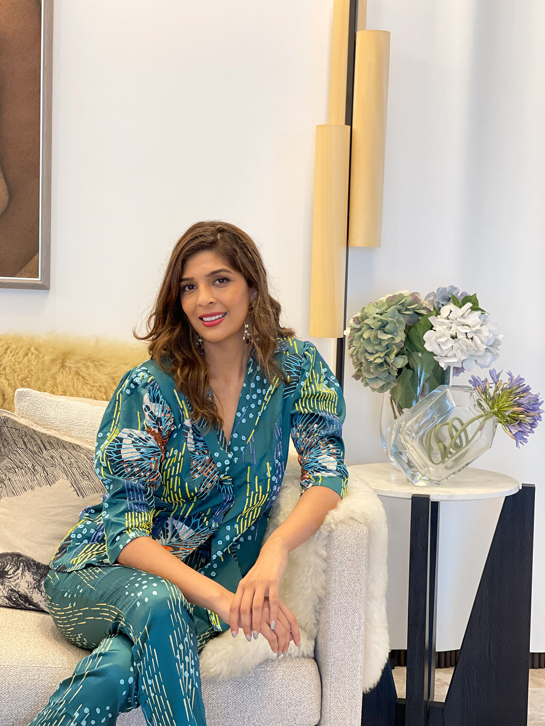 Green butterfly Blazer set