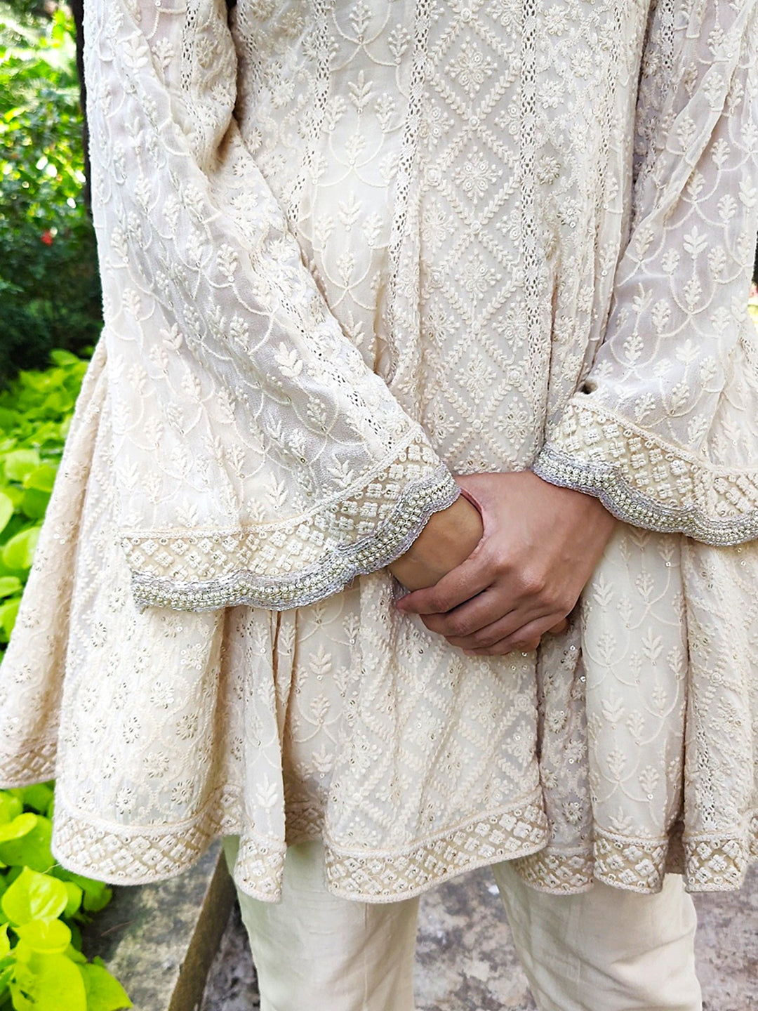 Lucknowi flared kurta set