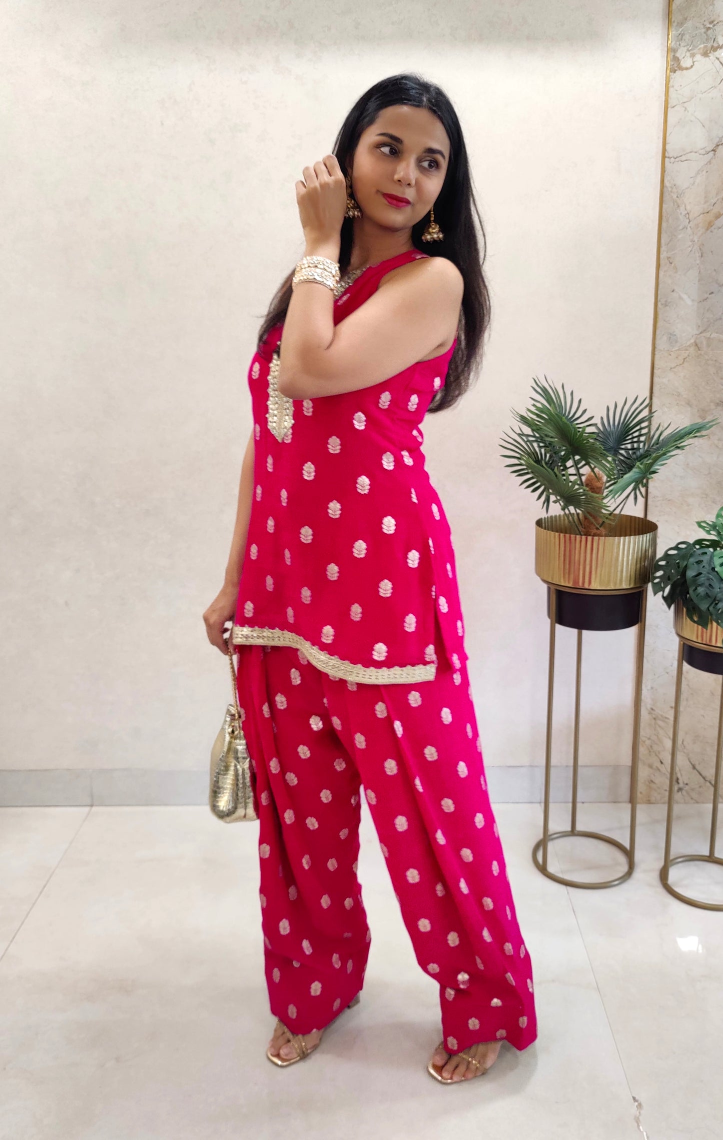 Hot pink salwar set