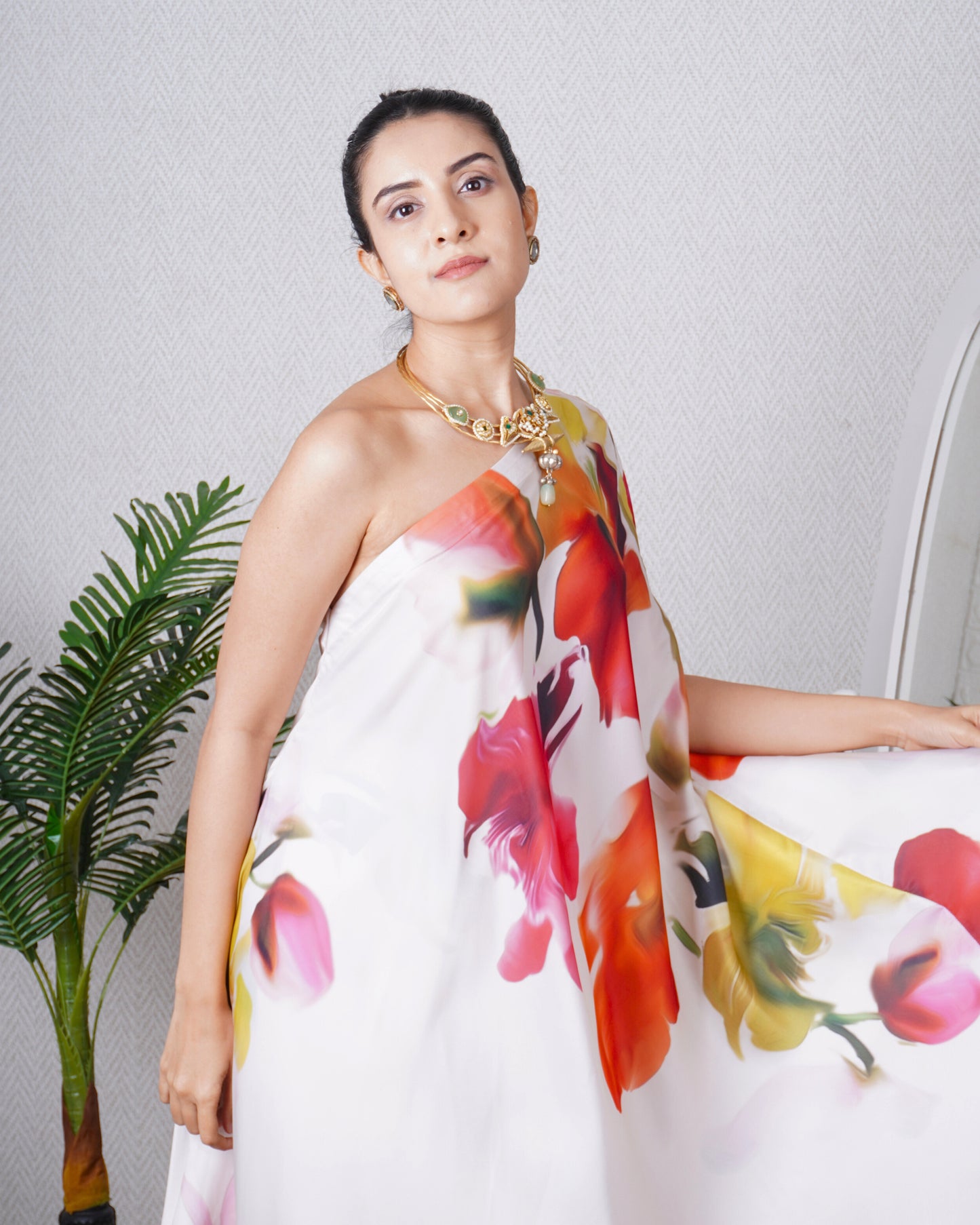 Multi Print One Shoulder Co-ord Set