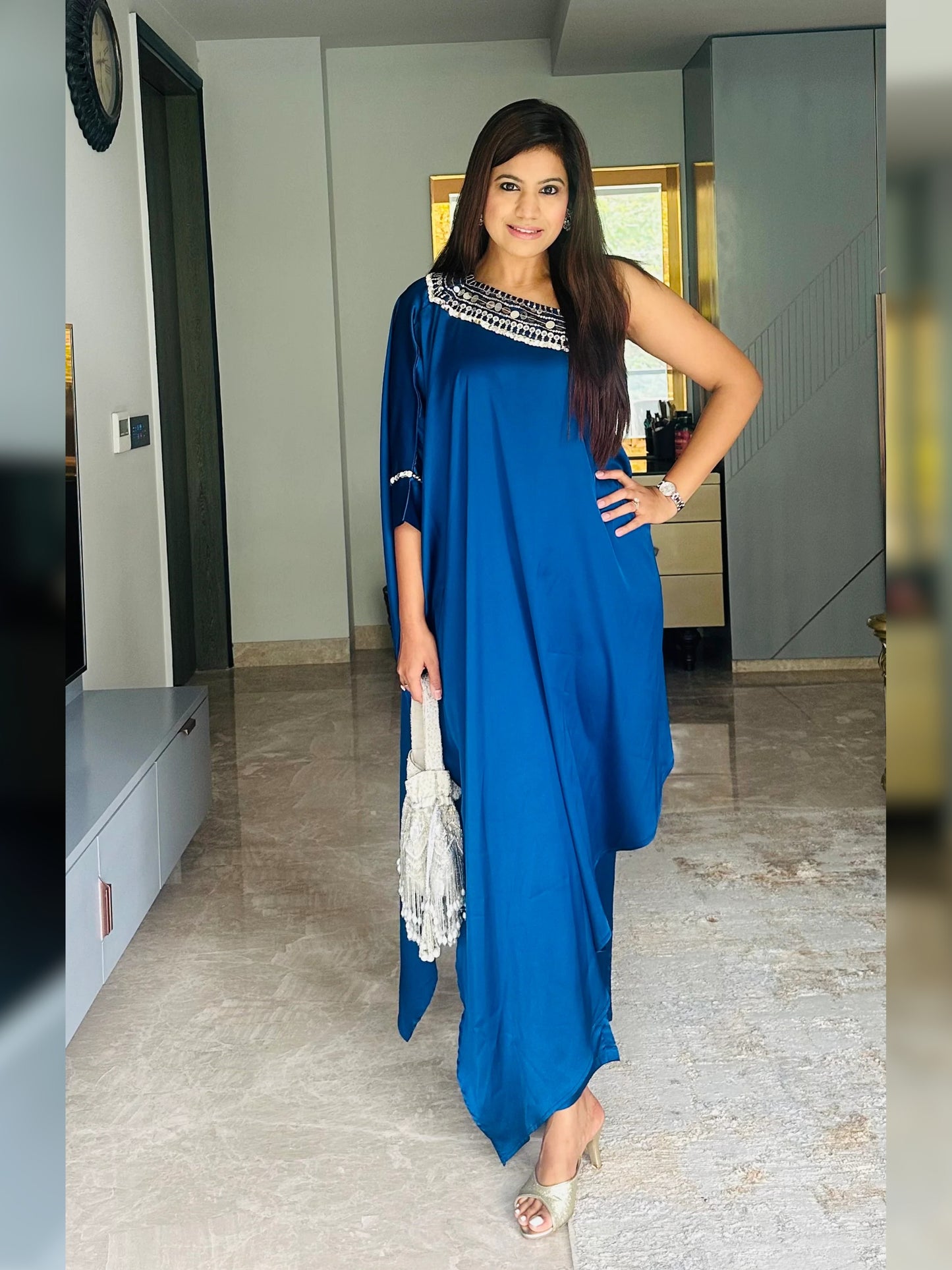Sapphire Sway draped dress