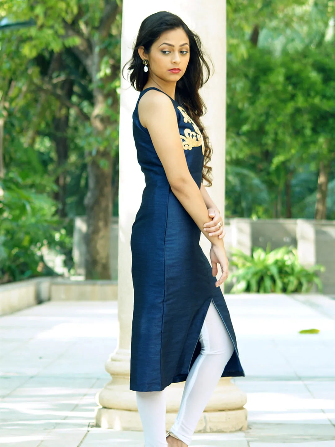 Indigo blue baroque kurti