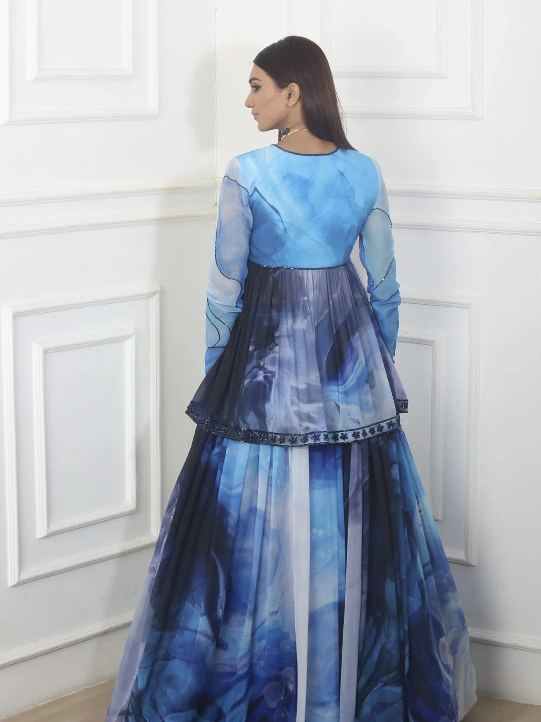 Peplum Printed Lehenga Set