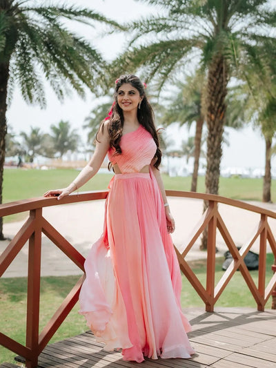 Ombre drape gown
