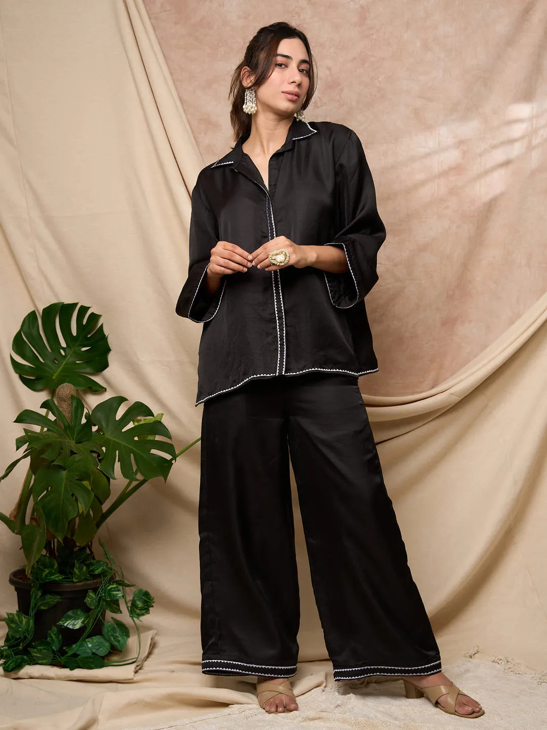Black Shirt Pant Set
