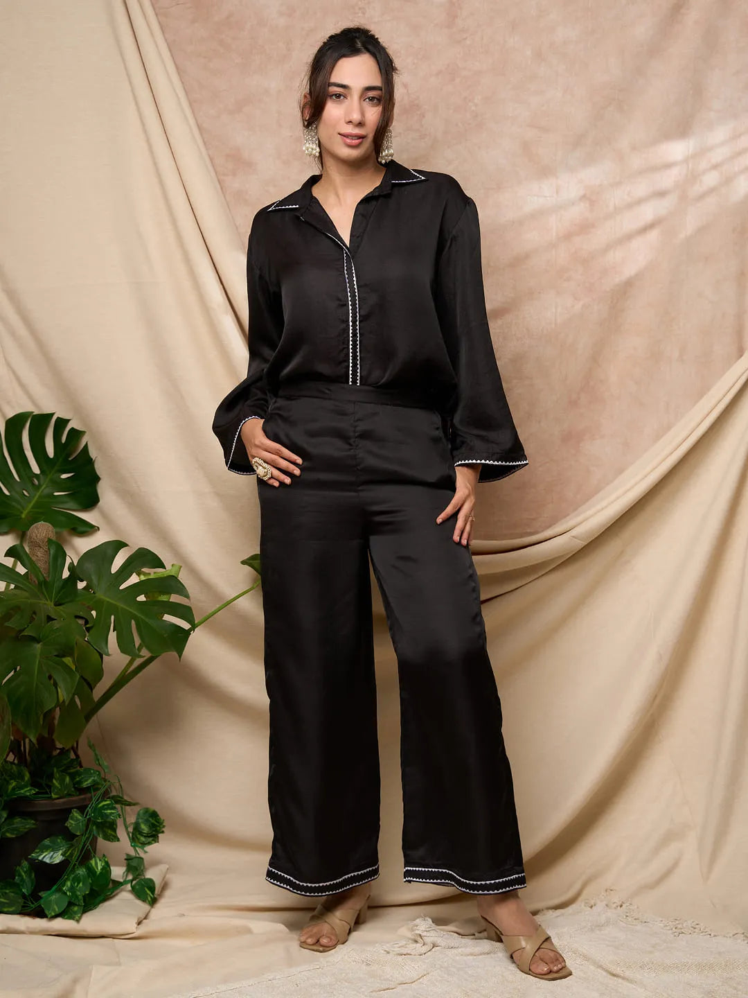 Black Shirt Pant Set