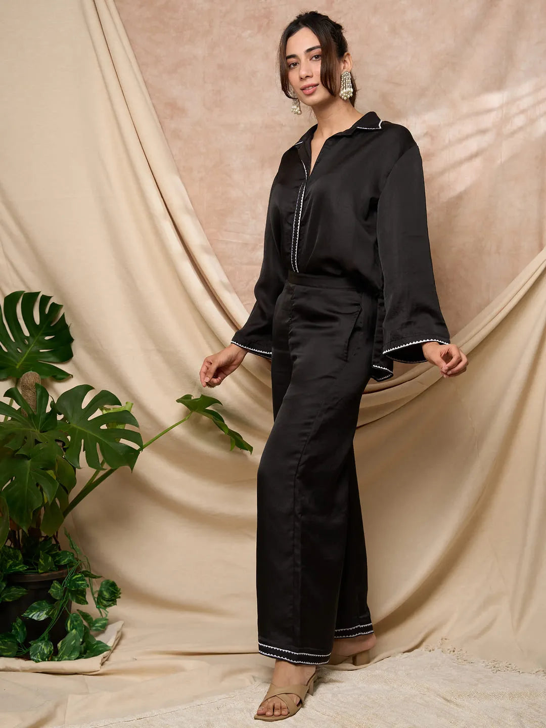 Black Shirt Pant Set
