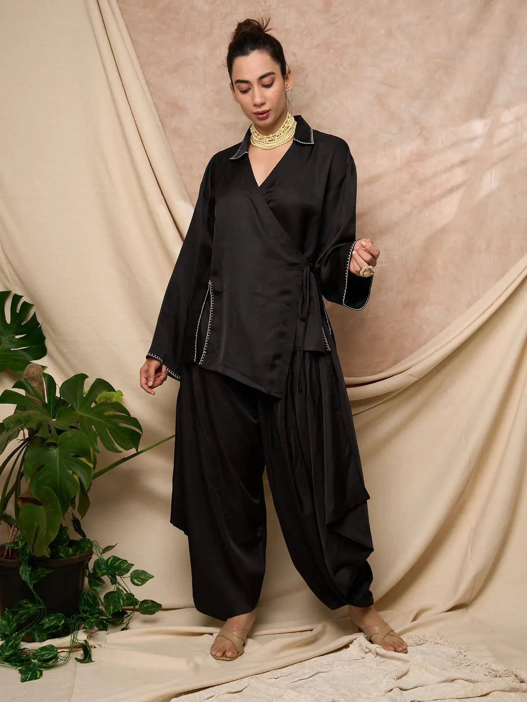 Black Dhoti Pant Set