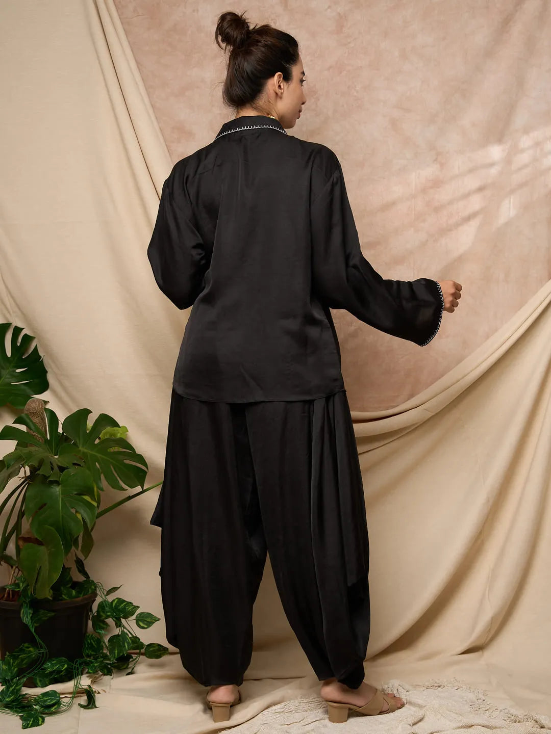 Black Dhoti Pant Set