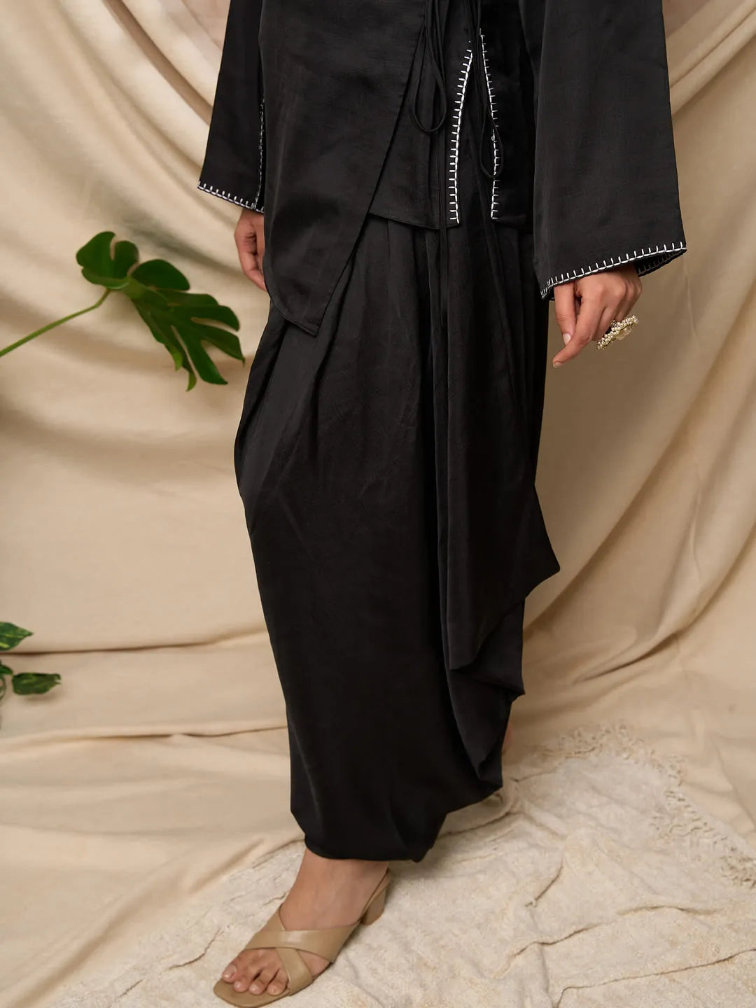 Black Dhoti Pant Set