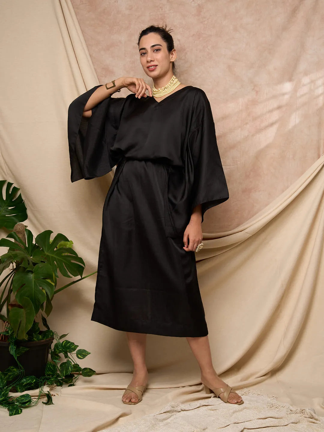 Black Kimono Japanese Dress