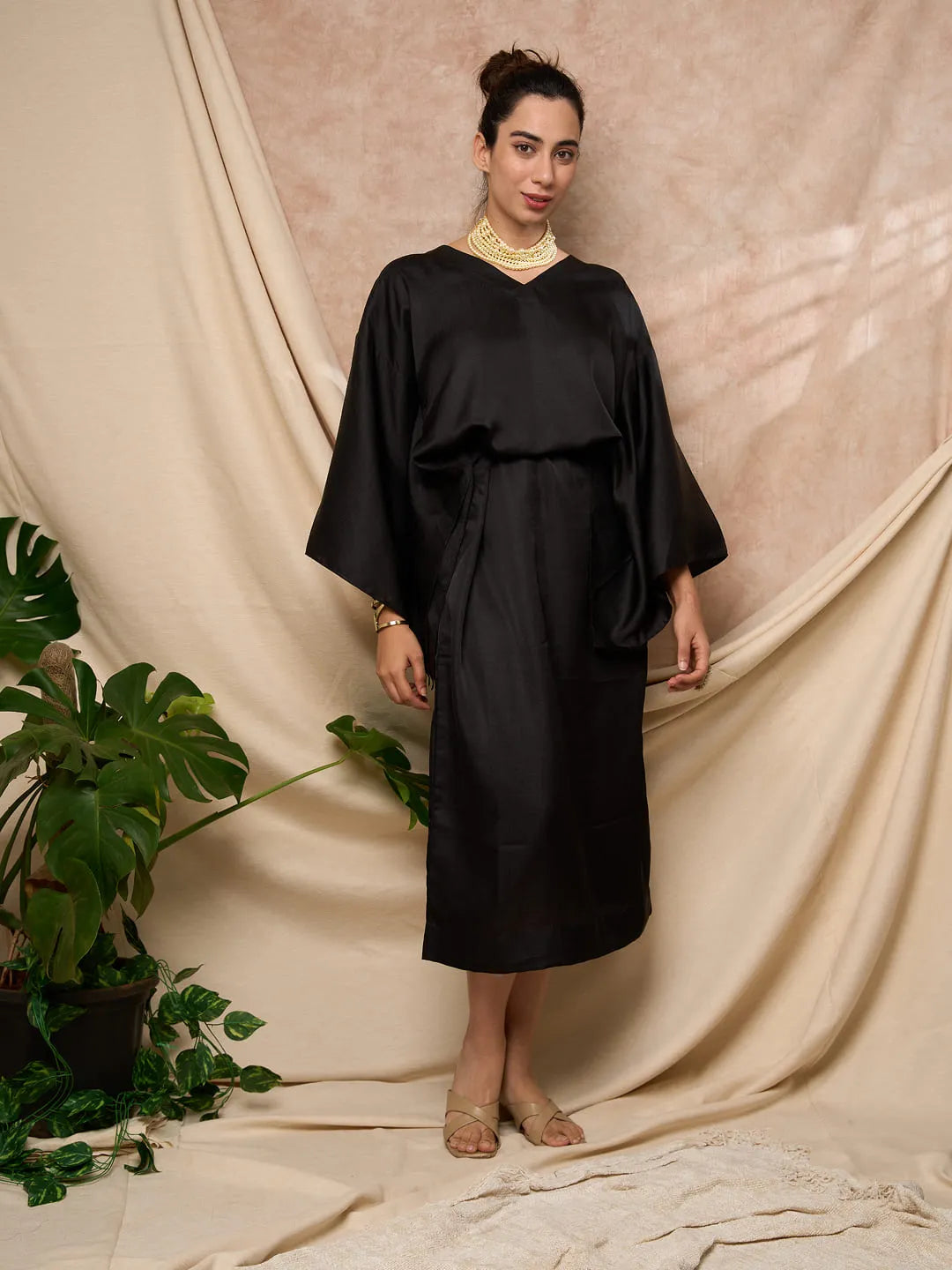 Black Kimono Japanese Dress