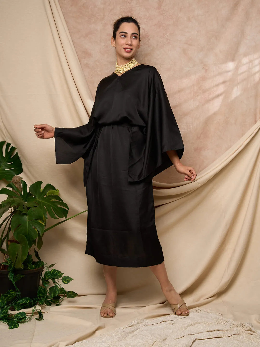 Black Kimono Japanese Dress
