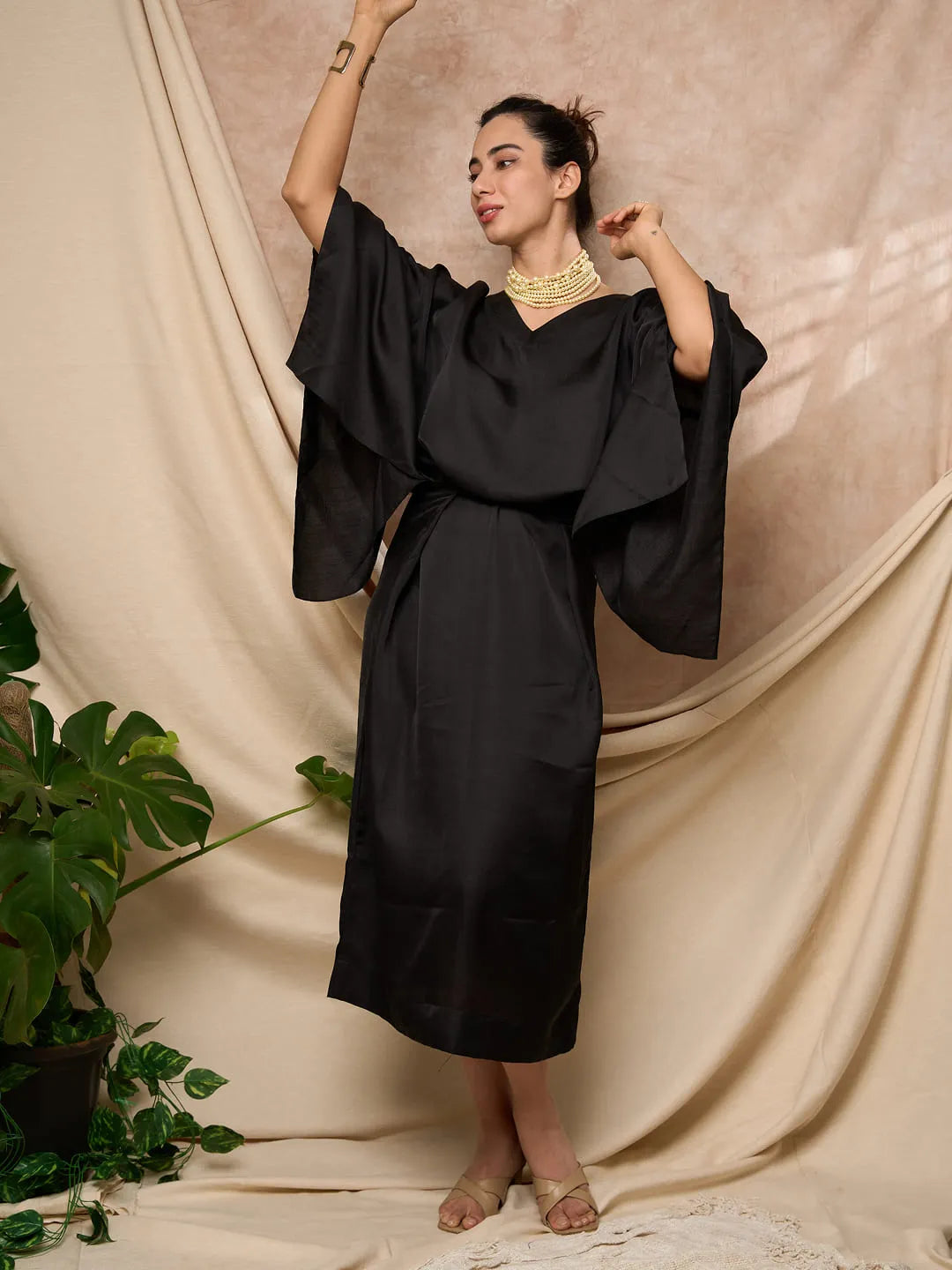 Black Kimono Japanese Dress