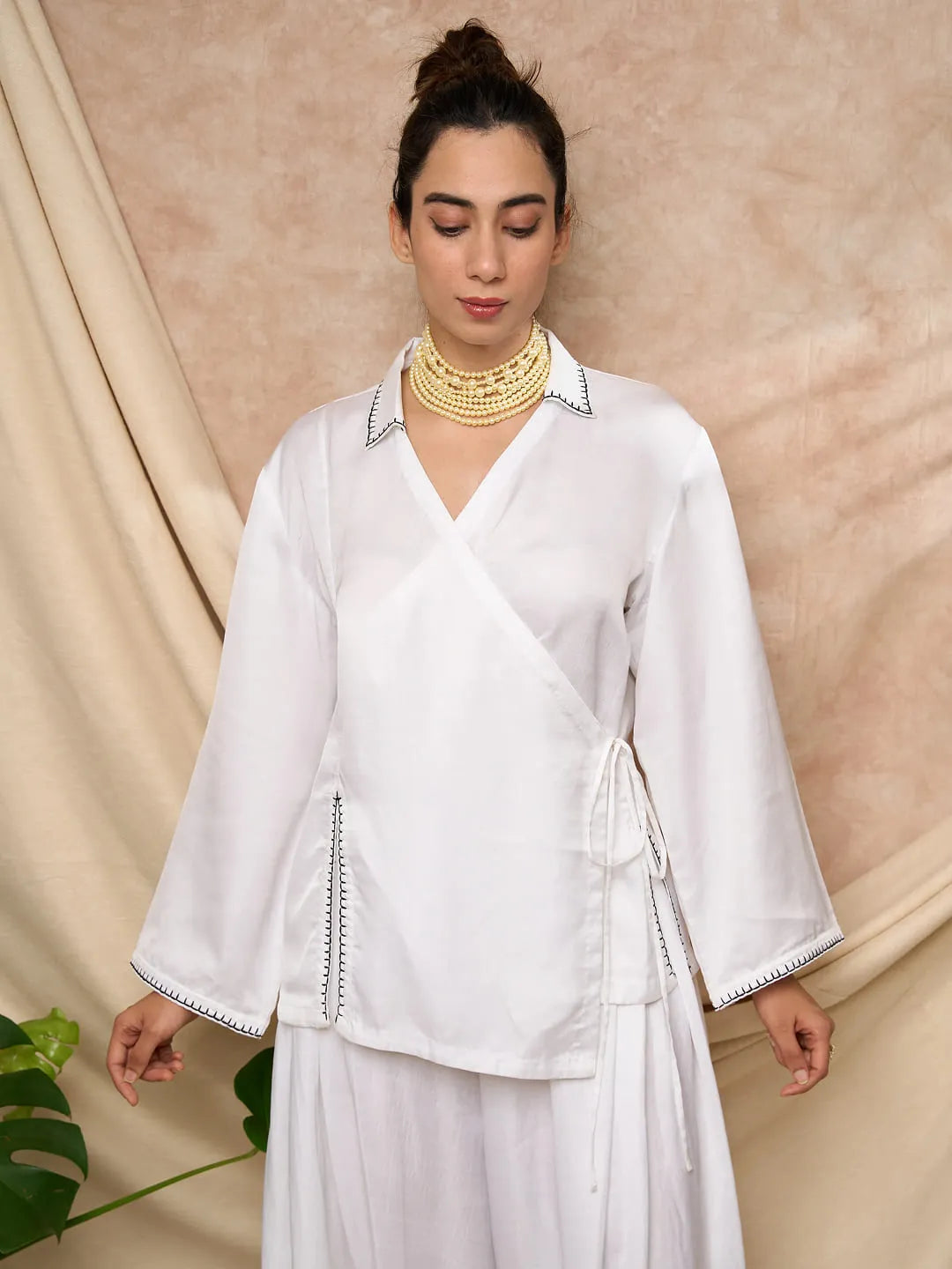 White Dhoti Pant Set