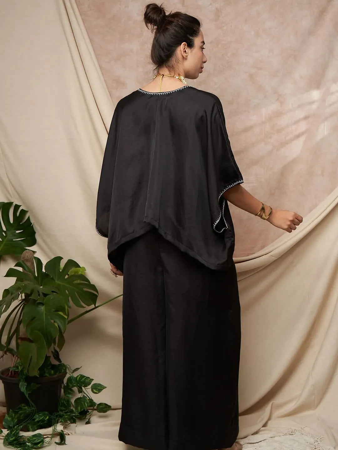 Black Kimono Pant Set