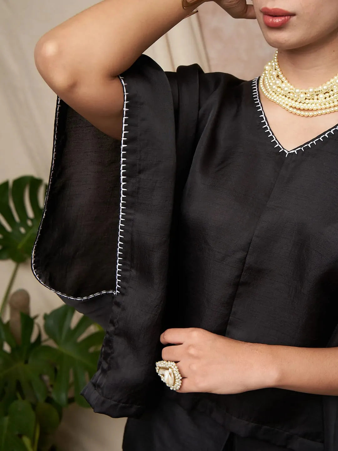 Black Kimono Pant Set